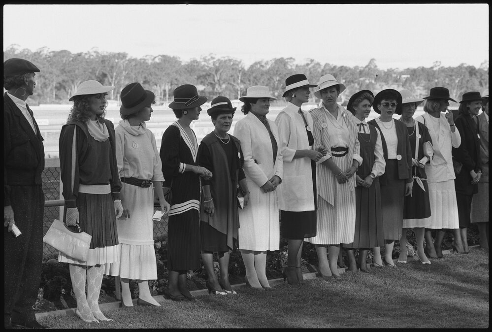 Fashion parade at the Ipswich Turf Club, Bundamba, July 1985