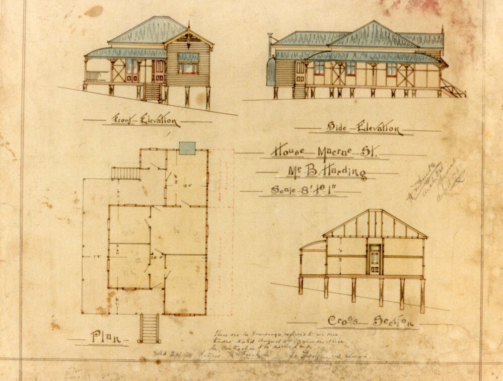 House in Macrae Street, Architectural Plans, 1903