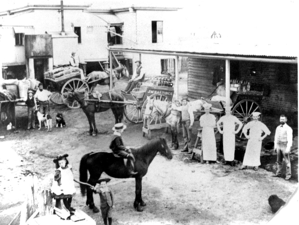 Hastings Bakery at back of home at Blackstone and South Station Roads, Silkstone, Ipswich, c.1894