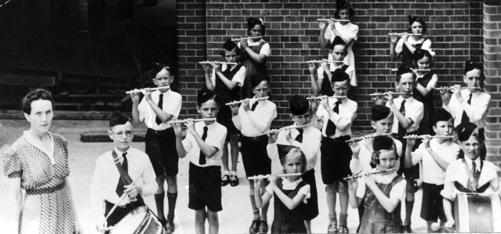 Blair State School Fife and Drum Band, Sadliers Crossing, Ipswich, 1940s