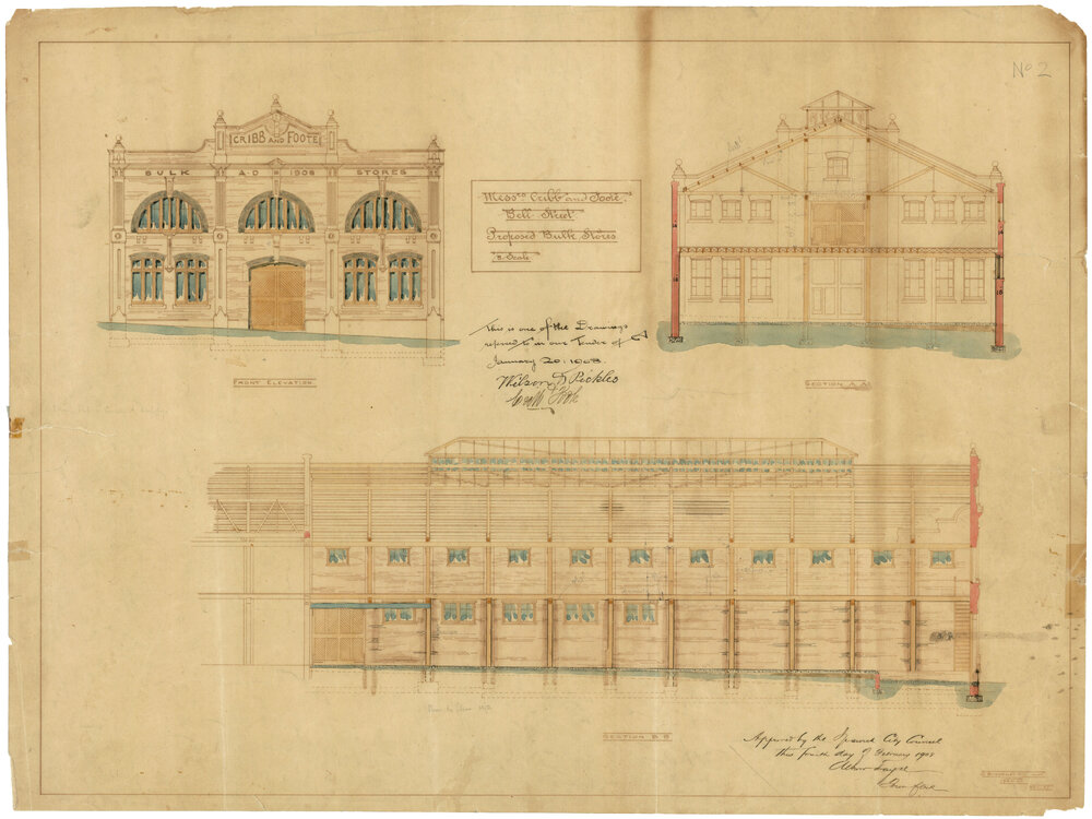 Proposed bulk stores for Cribb &amp; Foote map : Bell Street, Ipswich / George Brockwell Gill