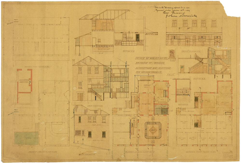 Prince of Wales Hotel, Brisbane Street, Ipswich : alterations and additions for Mr John Normile