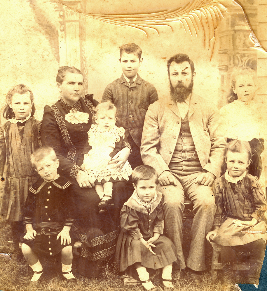 Family of Joseph Tomas Young and Mary Ann Young (nee Wilkinson), who lived near Blair School, Ipswich, 1890s