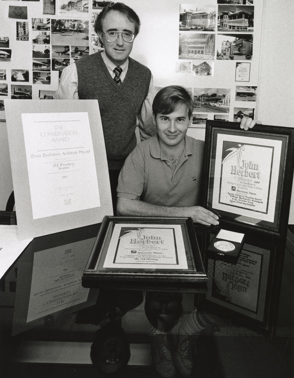 Bruce Buchanan with Heritage Awards, c.1990