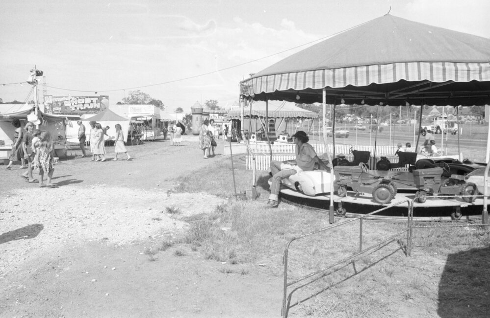 Rides at the Lions Carnival, Ipswich, December 1979