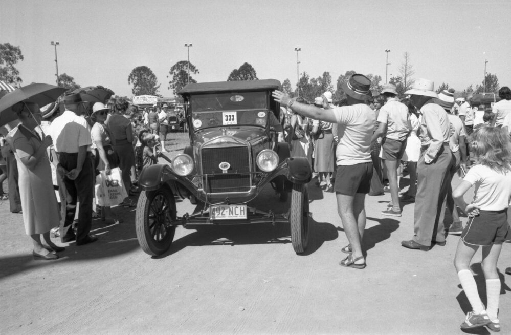 Vintage car at the 1978 Australian International Veteran and Vintage Motor Rally at the Ipswich Showgrounds, Ipswich, April 1978