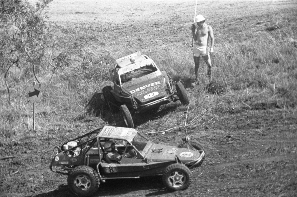 Sprint Cars, No. 22, driven by Tom Poots, and No. 8, racing in the 1979 Queensland Times Off-Road Spectacular, Minden, Somerset, November 1979