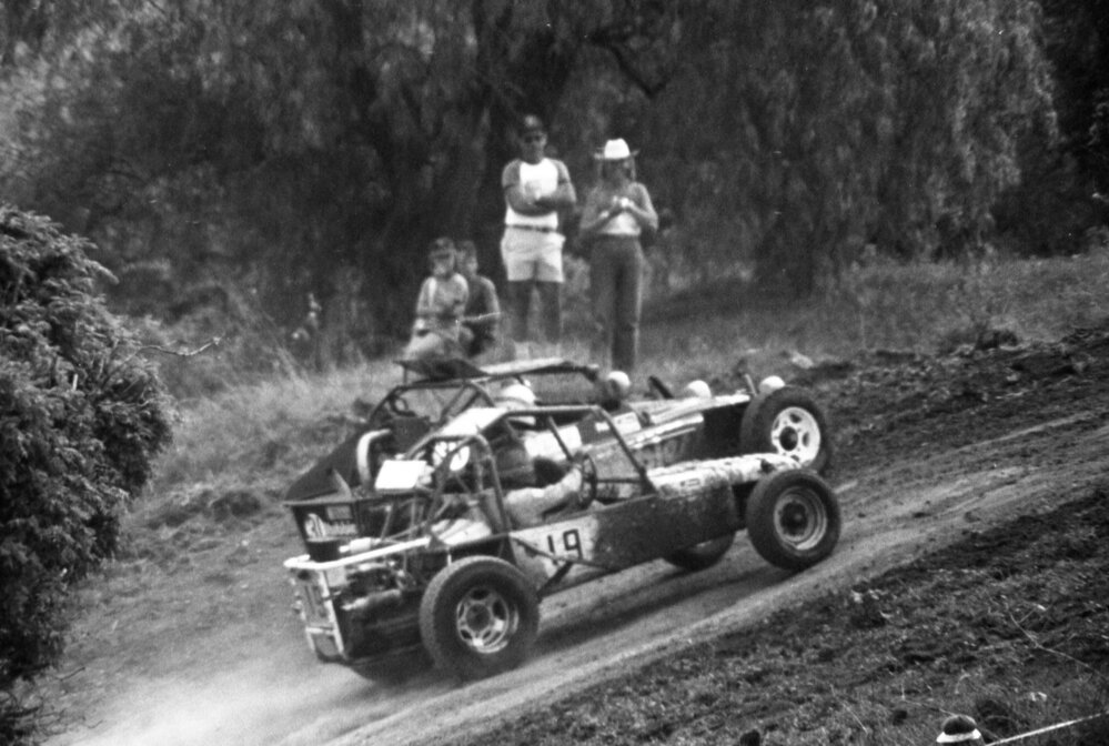 Sprint Cars, Nos. 19 and 31, racing in the 1979 Queensland Times Off-Road Spectacular, Minden, Somerset, November 1979