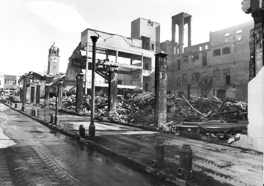 Cribb &amp; Foote after the fire, 1985