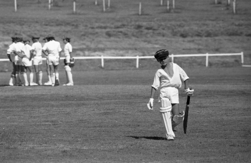 Boys playing cricket, Ipswich, 16th October 1977