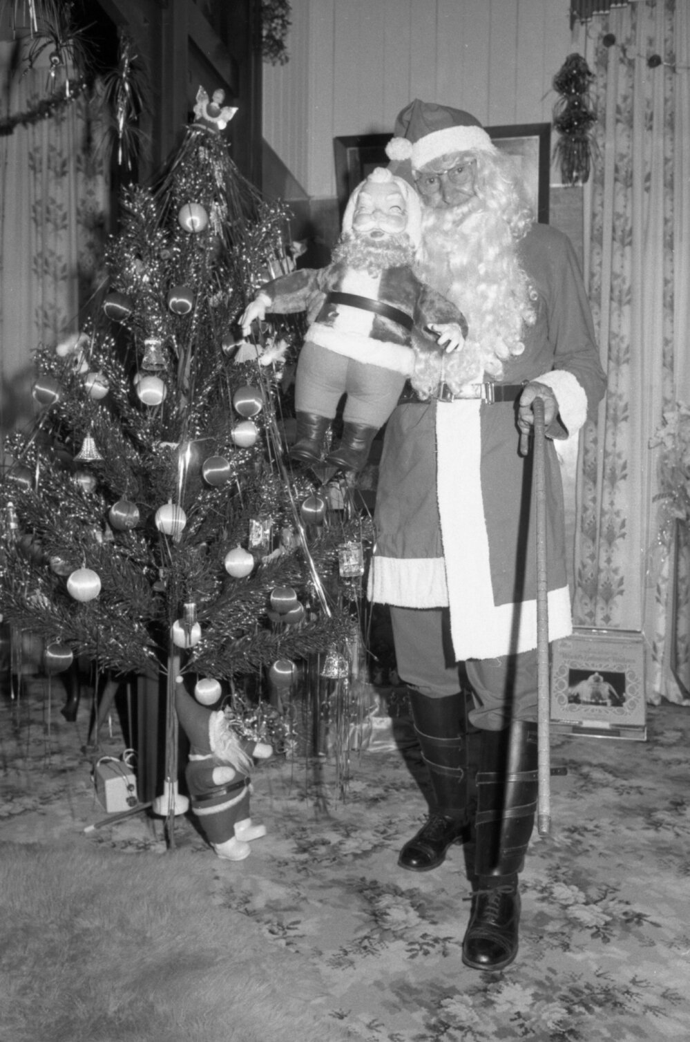 Santa celebrates his 32nd Christmas as Santa, Ipswich, November 1979