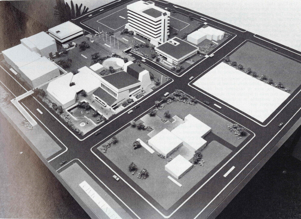 Model of the proposed Civic Centre development, Ipswich, 1978