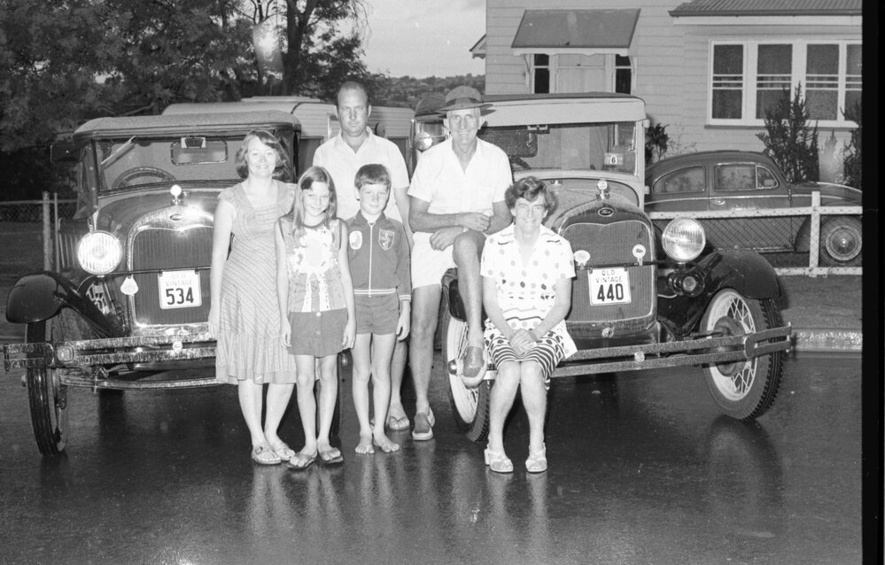 Group of people with Veteran Cars, Ipswich, March 1978