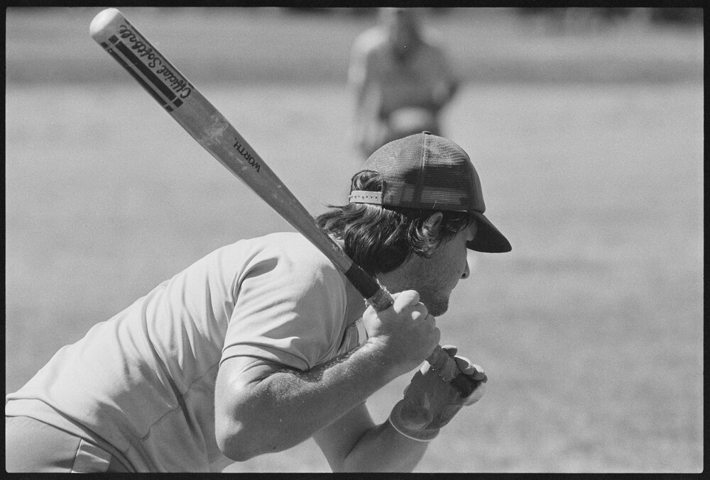 Unidentified softball players, Ipswich, January 1986