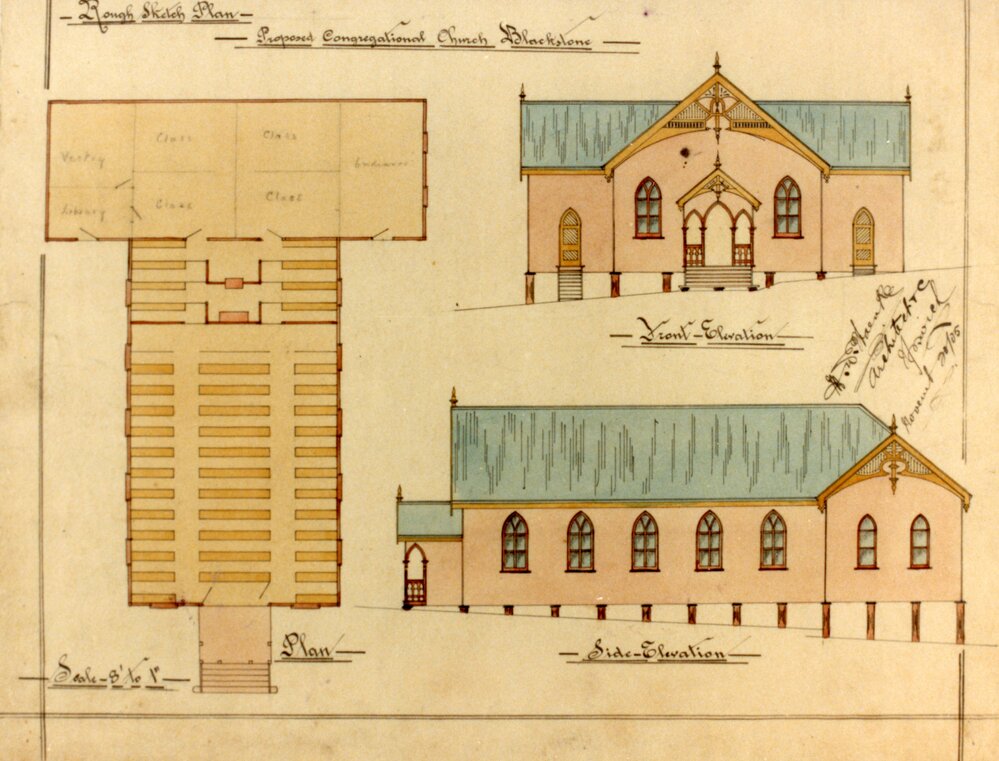 Proposed Congregational Church, Blackstone, Architectural Plans, 1905