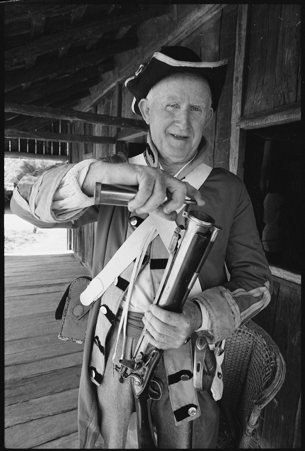 Unidentified man in pioneer costume at the Laidley Pioneer Village and Museum, Laidley, 1986 