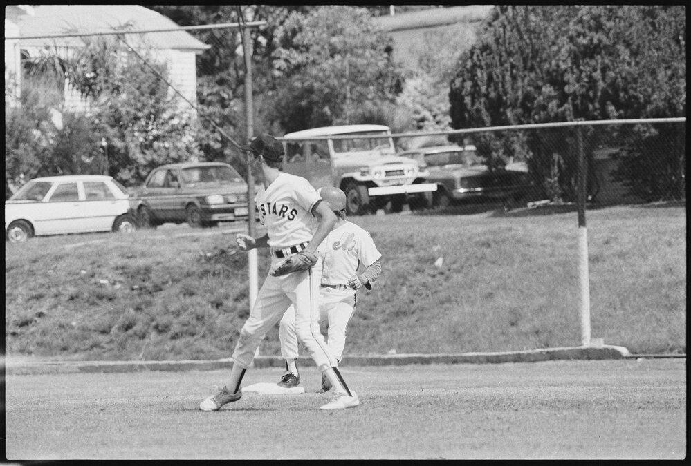 Baseball game of Ipswich Musketeers vs All Stars, Spring Street, East Ipswich, 1986