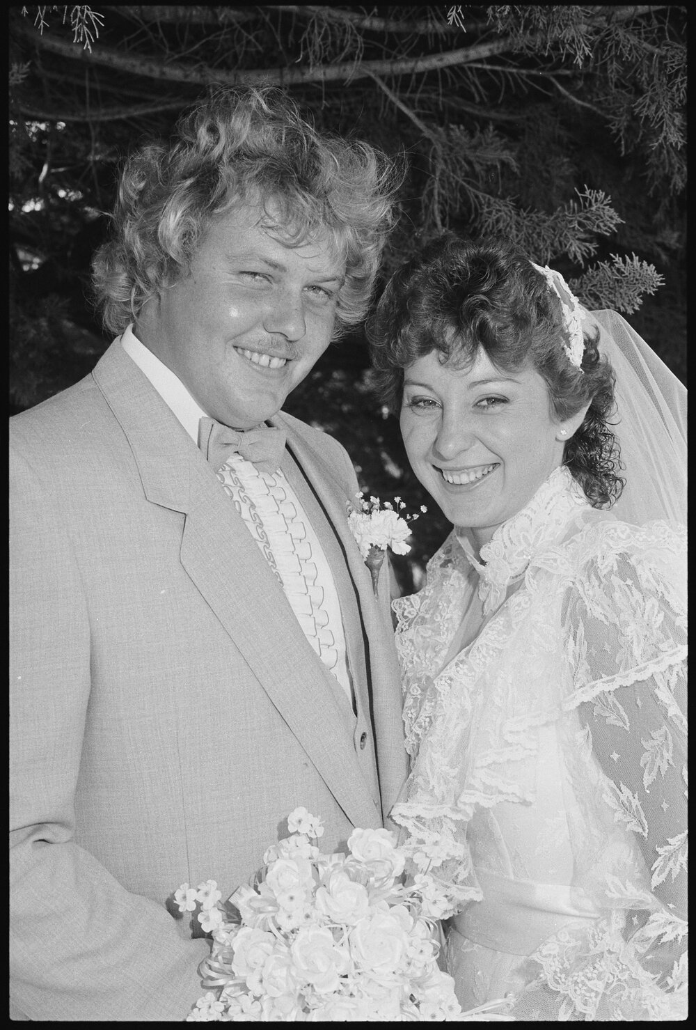 Unidentified bride and groom, Ipswich, January 1986