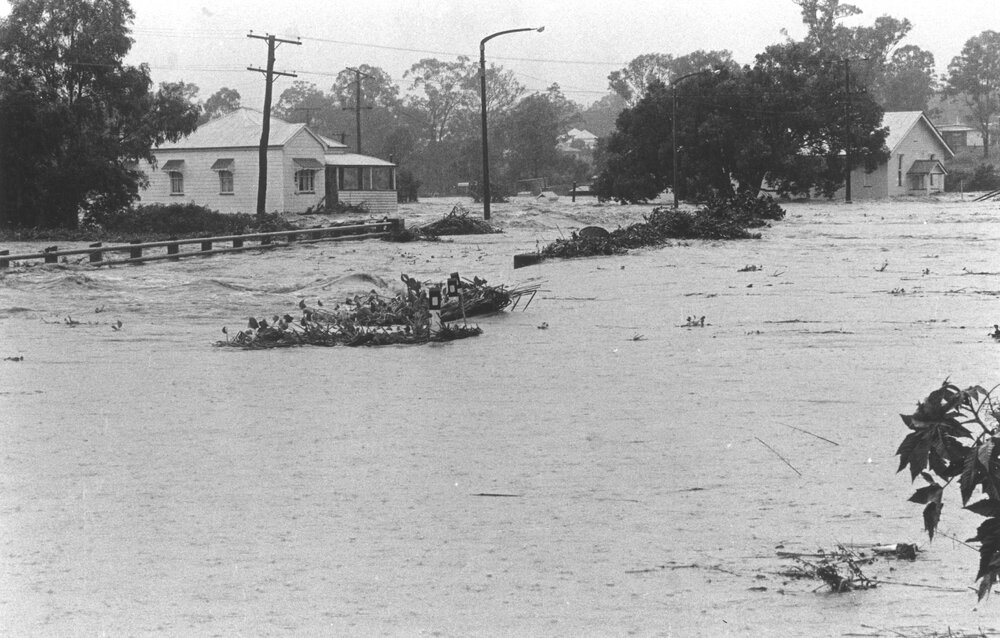 Bundamba Creek at Blackstone, Ipswich, January 1974