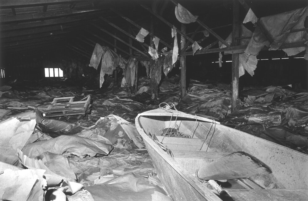 Building damaged by flood waters, Ipswich, January 1974