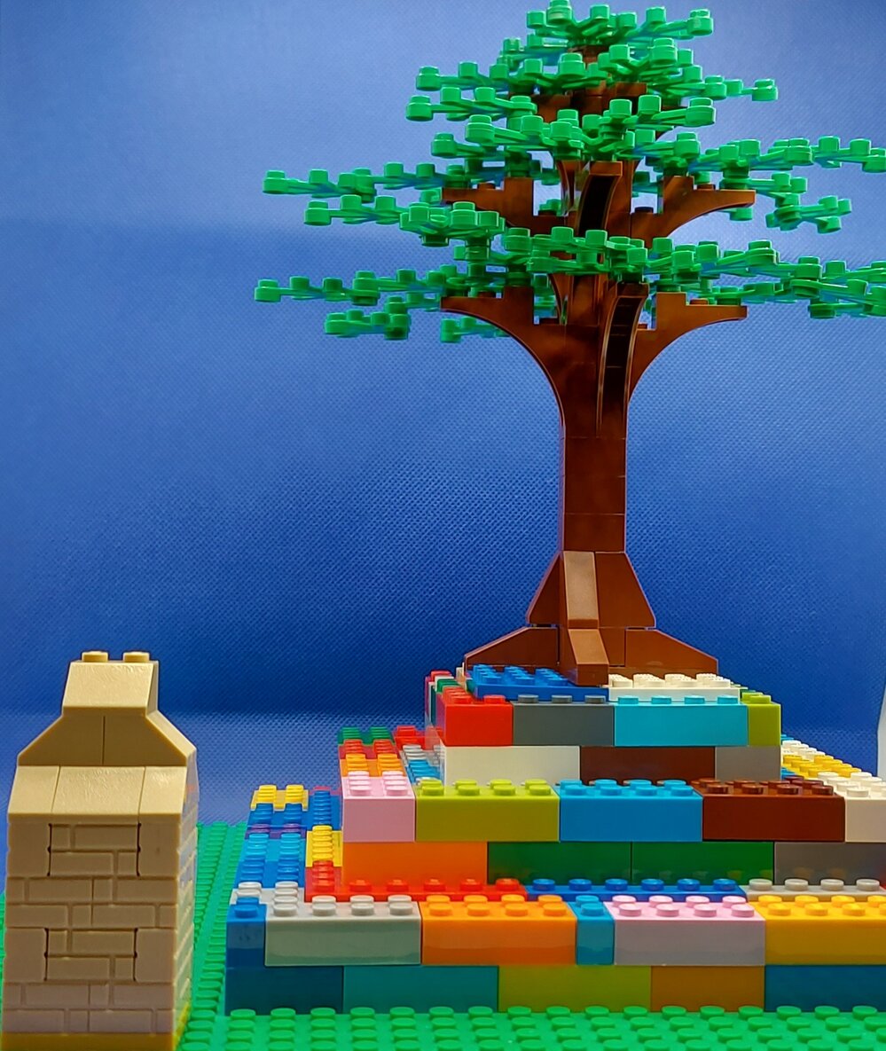 Brickswich version of Cunningham's Knoll, with Monument in the foreground, from 1952