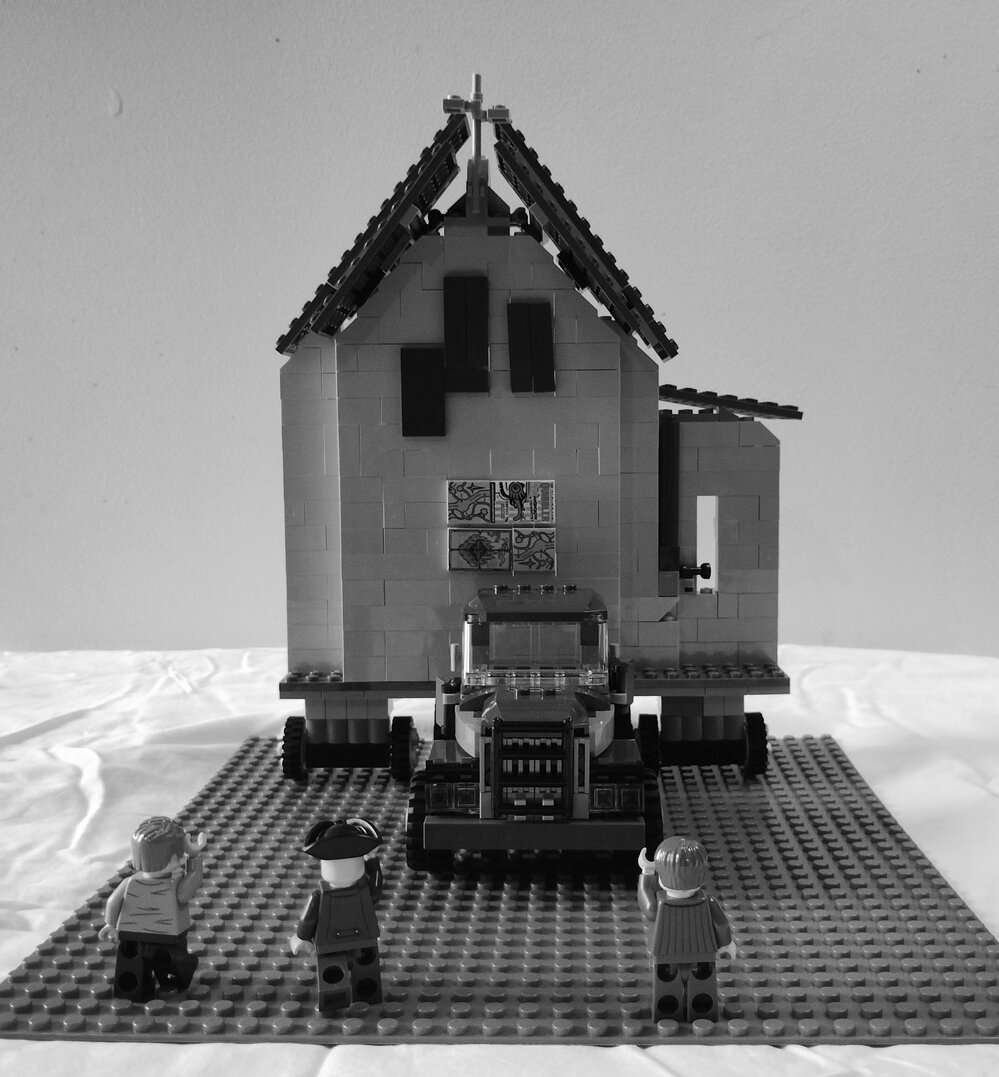 Brickswich version of All Saints Anglican Church during removal from Seminary Road to Queen Street, Marburg, from 1978