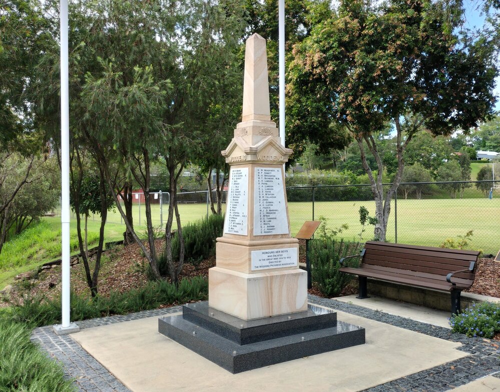 Woodend War Memorial, Roseberry Parade, and MacGregor Street (corner of), Woodend, Ipswich, 2024 
