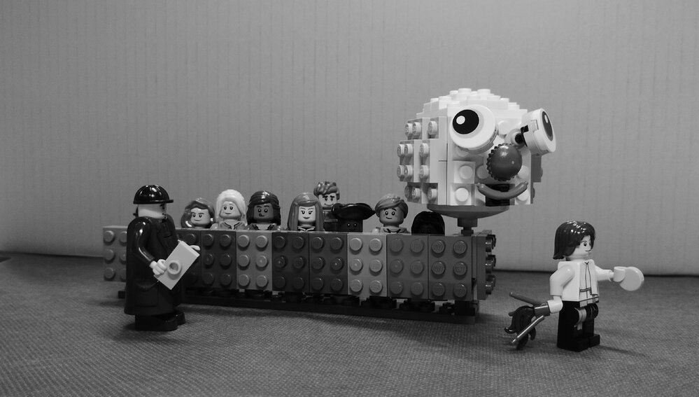 Brickswich version of Children in caterpillar costume at the Kalbar Show parade, Kalbar, September 1980