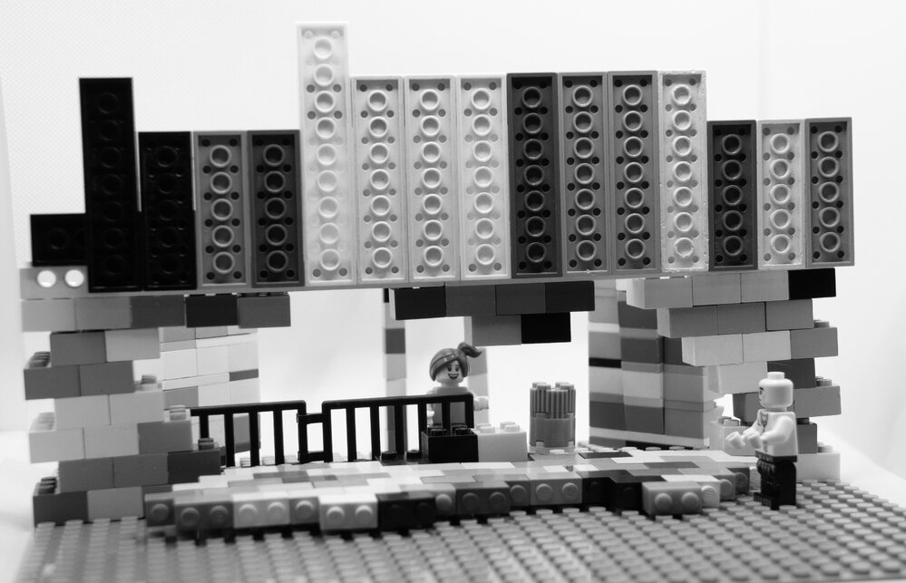 Brickswich version of 'McMahon's Soft Drinks Factory wall, collapsed by the weight of water during floods', from 1974
