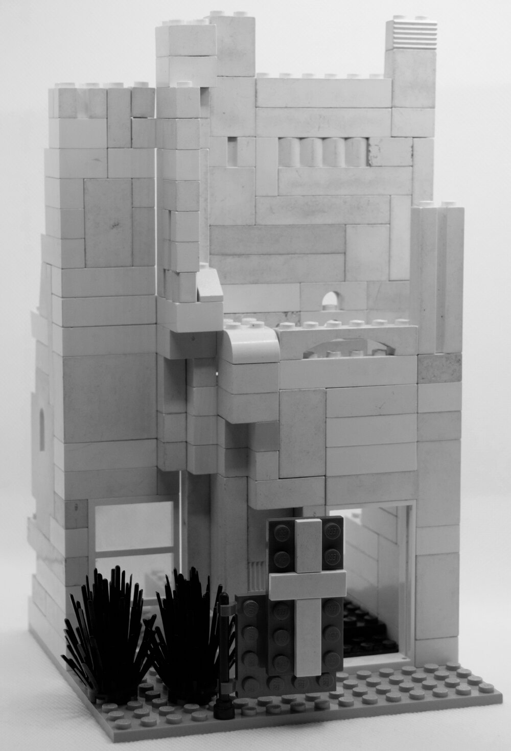 Brickswich version of the front entrance to the Baptist Church, from 1954