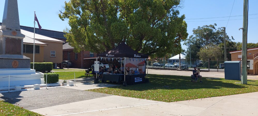 Picture Ipswich and City Design combined stand at the Galvanized Steam &amp; Smoke BBQ, Queensland Museum Rail Workshops, North Ipswich, September 2024