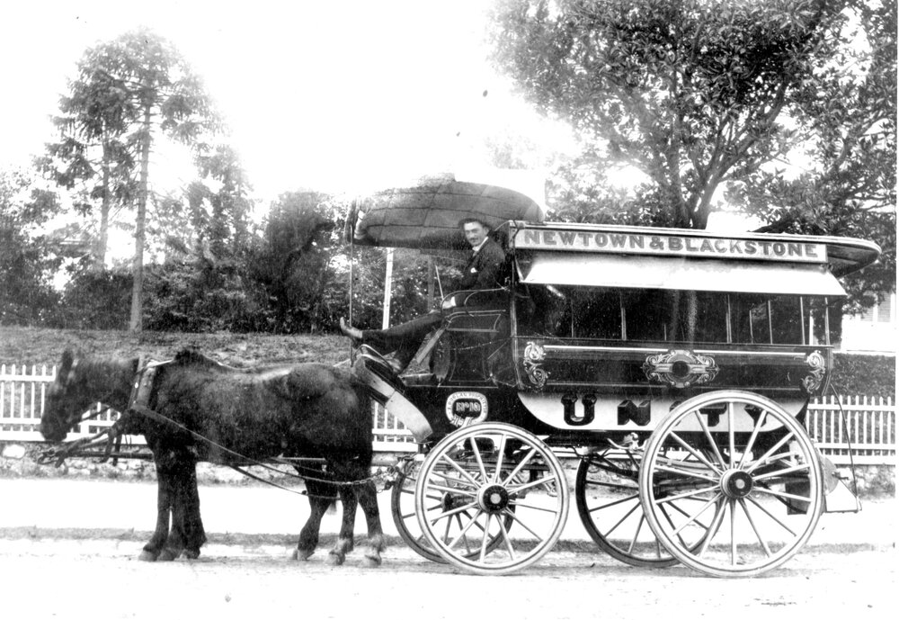 Newtown &amp; Blackstone bus, Ipswich area, n.d.