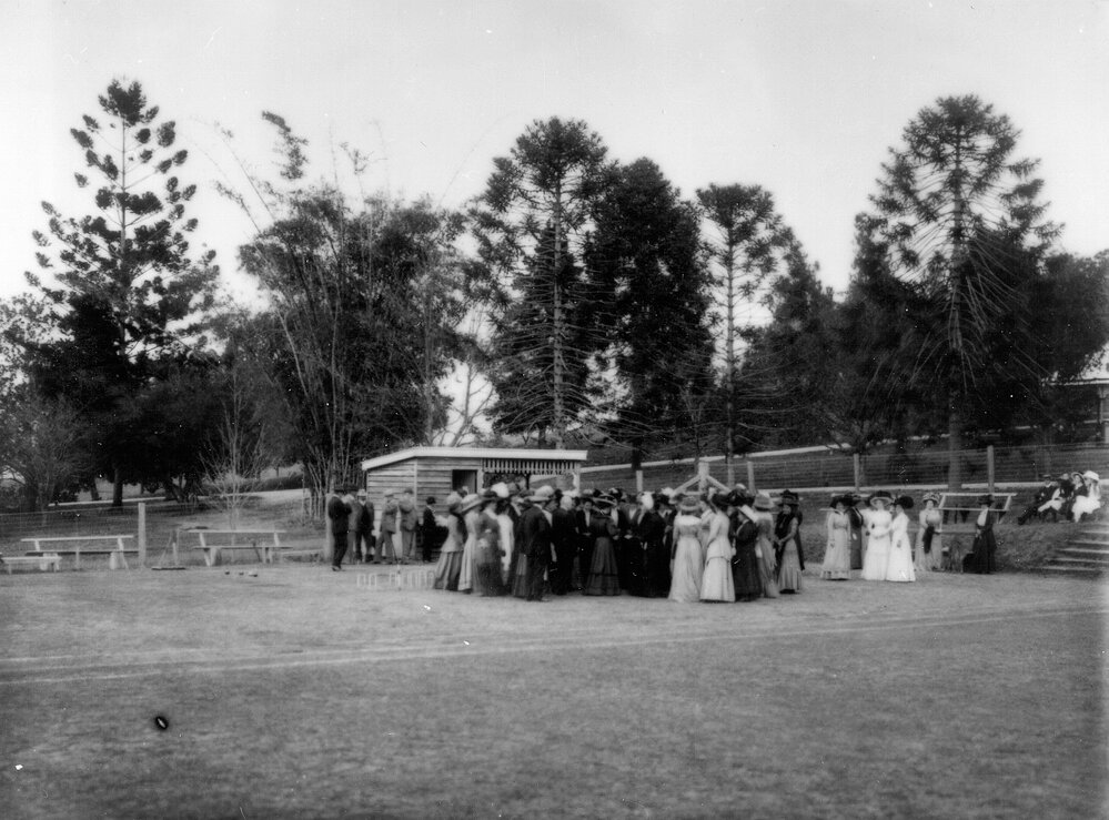 Function on croquet lawn, Queens Park, Ipswich, c.1910