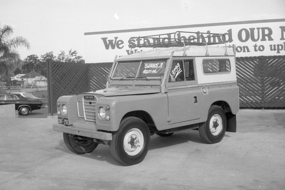 Land Rover Series III, car advertisement for Currie Motors, Ipswich, August 1980