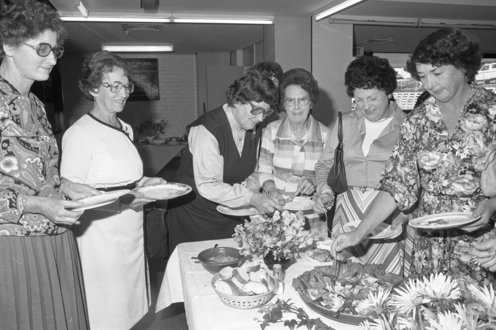 Unidentified women attending the Mayoress' Lunch event, Ipswich, August 1980