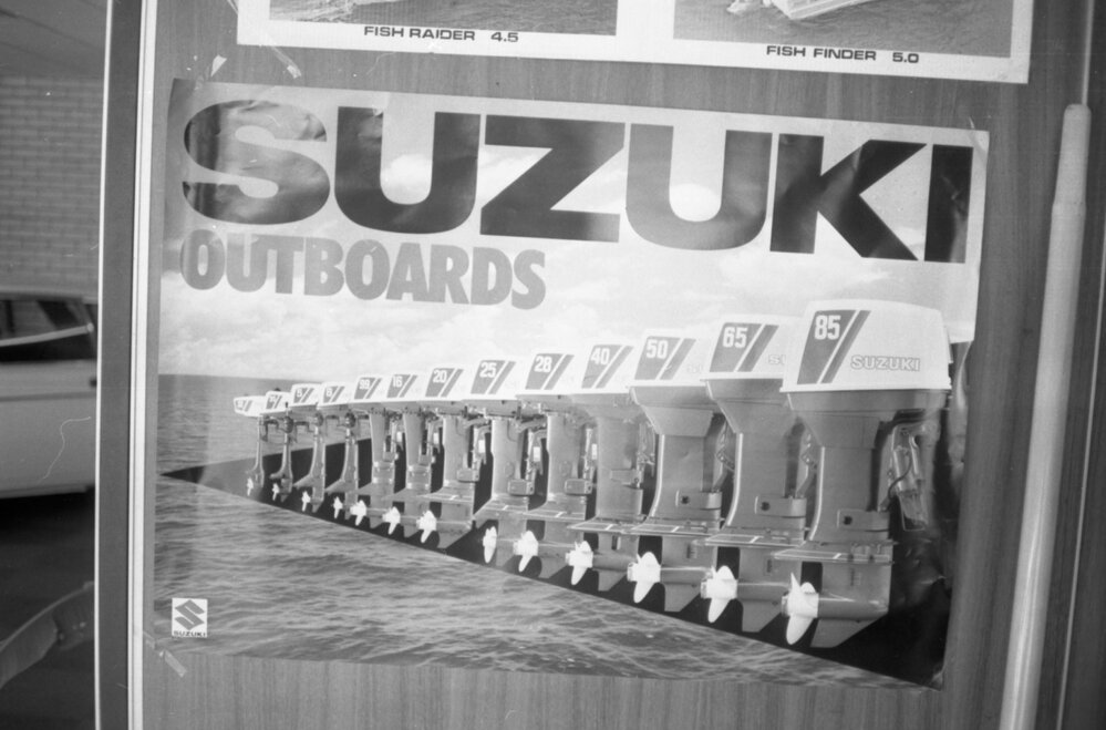 Advertisement for Suzuki Outboards, Ipswich, August, 1980