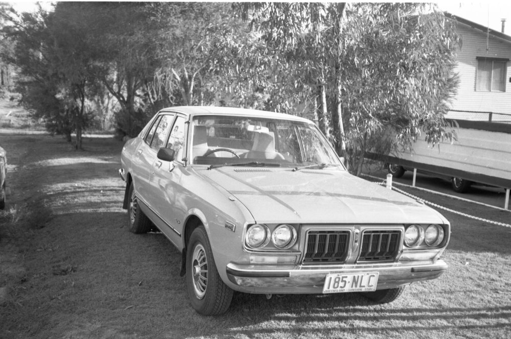 Datsun 200B (1978), car advertisement, Ipswich, August 1980