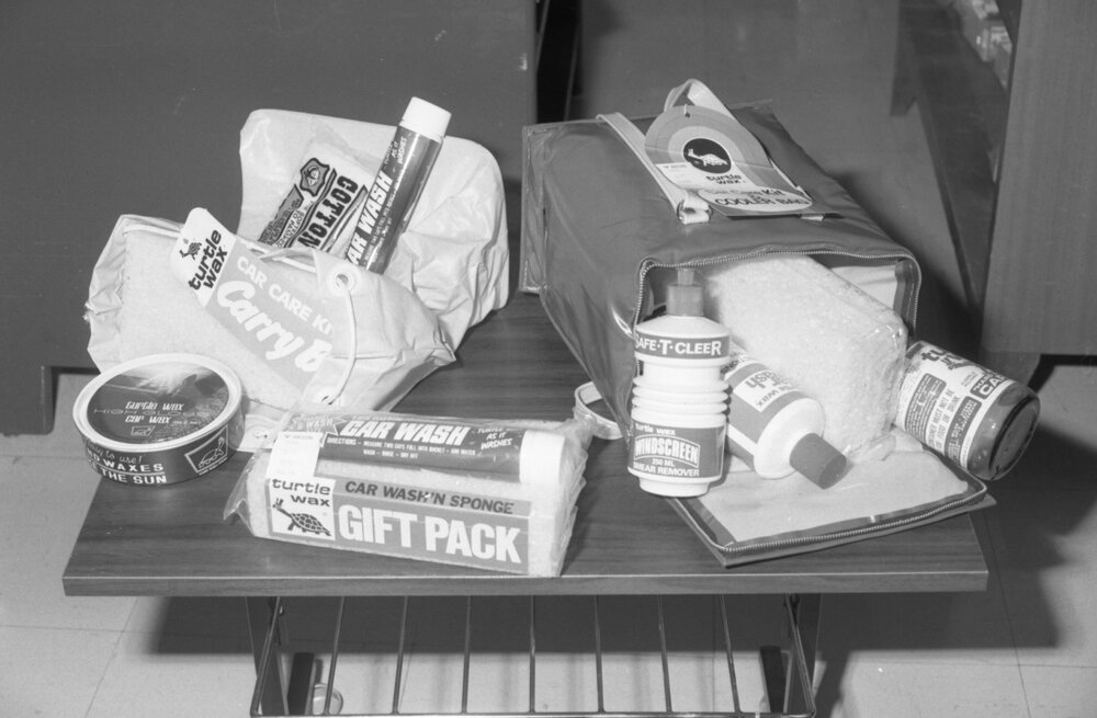 Turtle wax product gift pack, Ipswich, August 1980