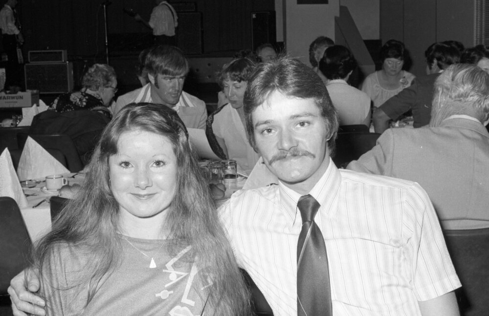 Unidentified couple at an event, Ipswich, August 1980