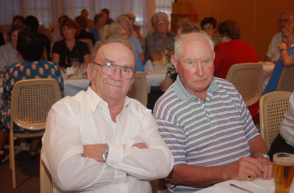 Ron Maguire and Fred Collins from Redbank Plains at Christmas event, Ipswich, December 2003