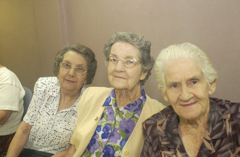 Mavis Bell, Wyn Gilloway and Lorna Hall at legacy Christmas party at RSL.