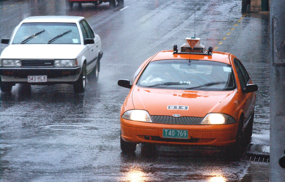 Yellow cab taxi, Ipswich, December 2003
