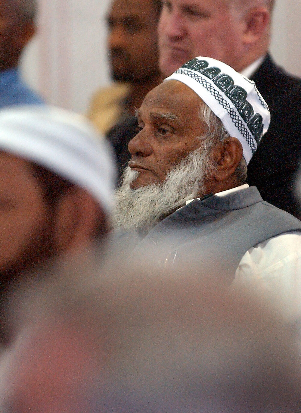 Unidentified audience member at the opening ceremony for the new Douglas street Mosque, Ipswich, December 2003