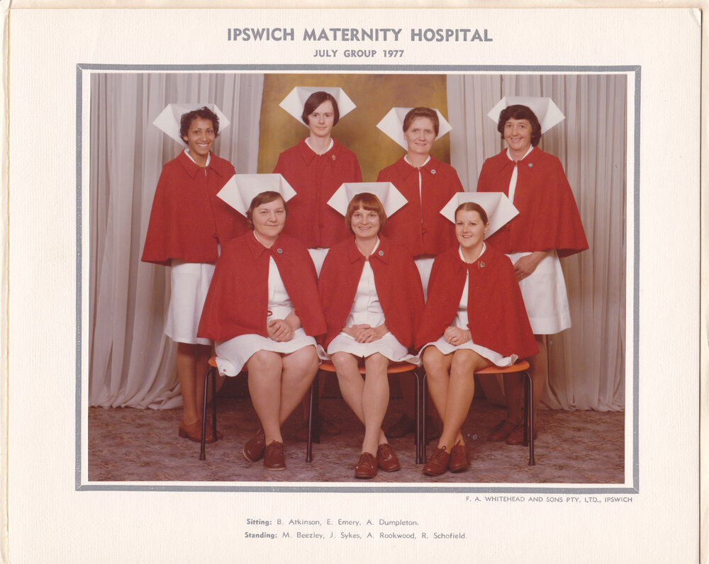 Maternity nursing graduates, Ipswich General Hospital, Ipswich, July 1977