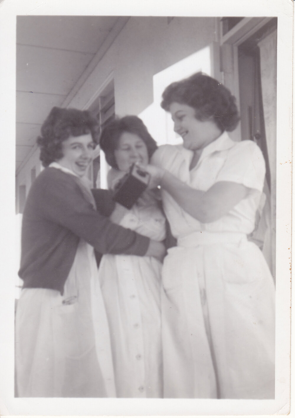 Nurses E Maquer, K Rose, M Shine, Ipswich Hospital, Ipswich, 1950s