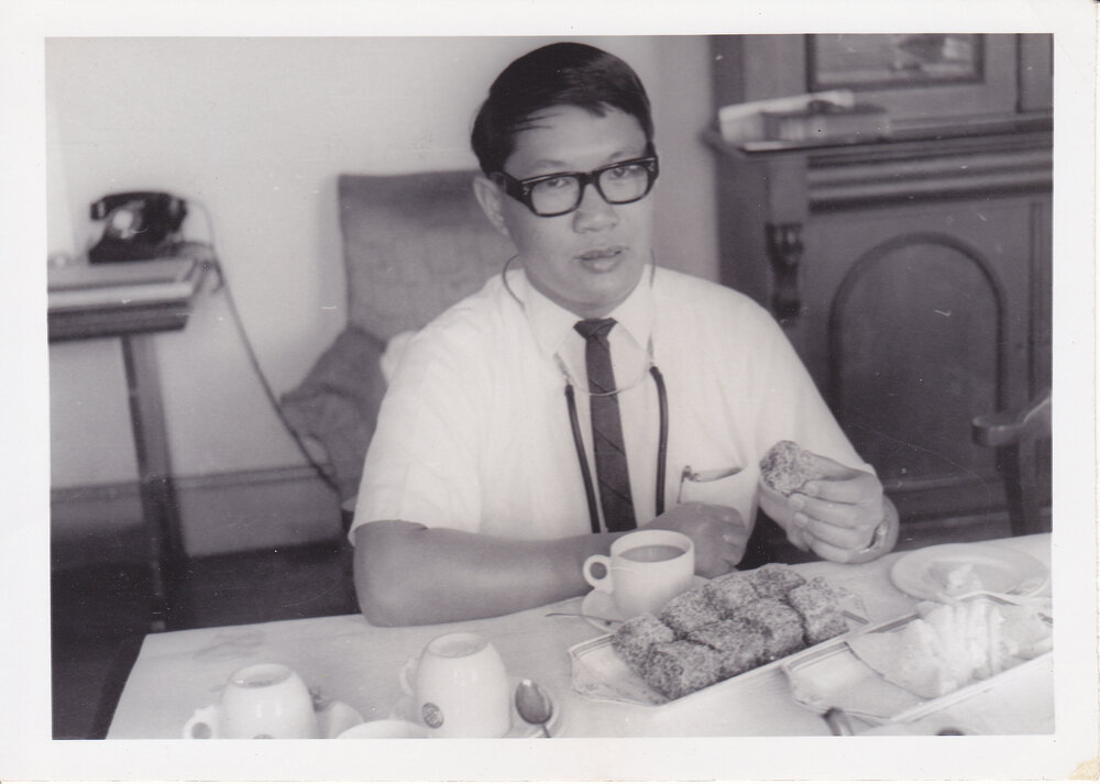 Doctor Chong Wah, tea break, Ipswich General Hospital, 1950s