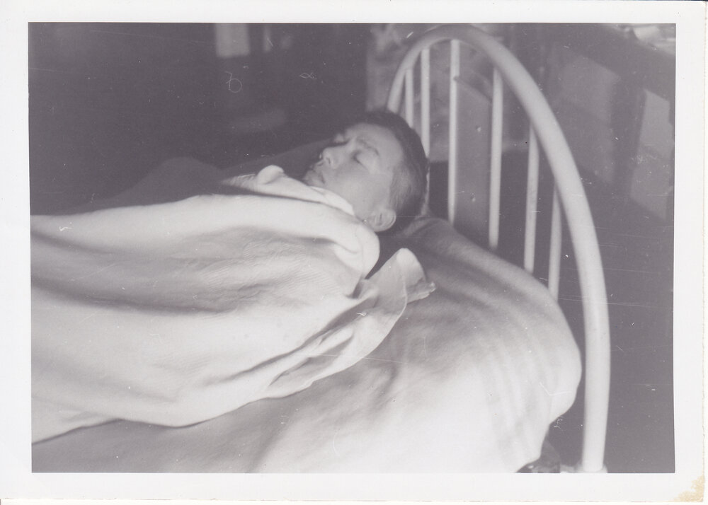 Doctor Chiu lying in bed, 1950s