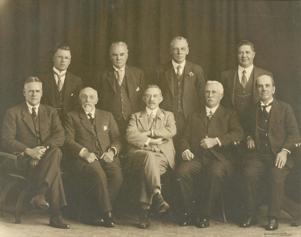 Formal group photo of the Ipswich General Hospital Board of Management, 1927