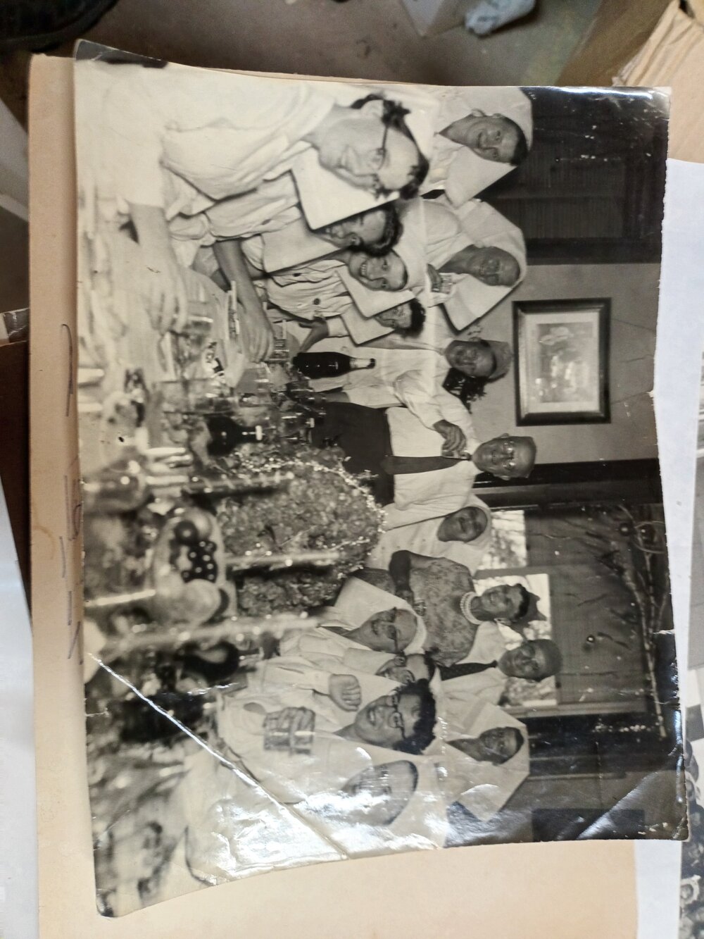 Hospital nursing staff with Dr Trumpy Christmas, 1958