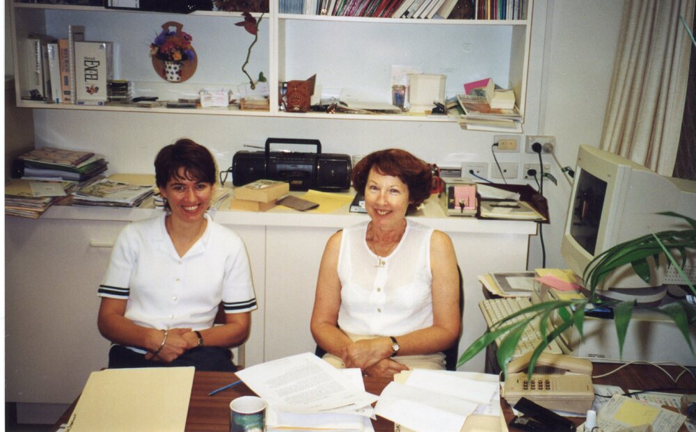 Hospital Administration staff including Penny Svensson, Thought to be Ipswich Hospital, Ipswich, 1990s
